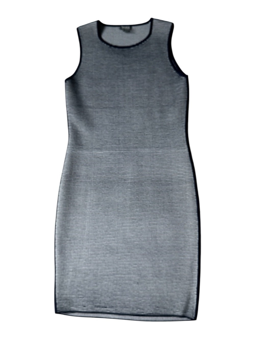 Neiman Marcus Navy Striped Midi Dress